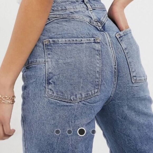 ASOS “New Look Lift “ Shape Mom Jeans Vintage Inspired Yoke Stitching SZ 2P - Picture 1 of 16